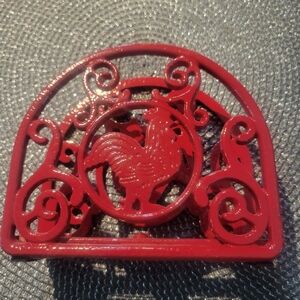 Red Rooster Cast Iron Napkin Holder